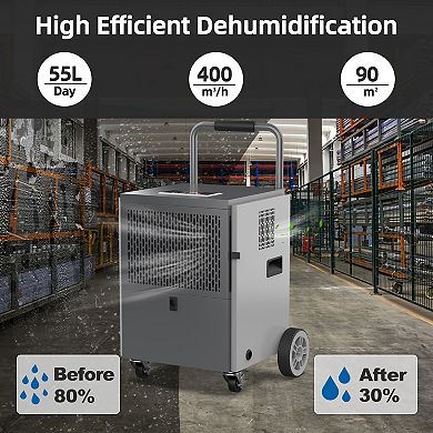 100 pt. 4500 sq. ft. Commercial Dehumidifier in. Blacks with Bucket