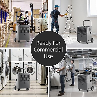 100 pt. 4500 sq. ft. Commercial Dehumidifier in. Blacks with Bucket