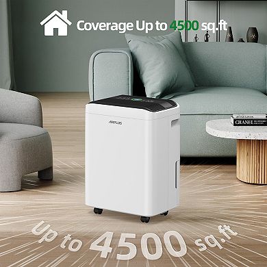 50 pt. 4500 sq.ft. Portable Dehumidifier with Bucket in White, with Drainage Hose for Basement