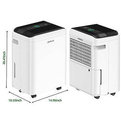 50 pt. 4500 sq.ft. Portable Dehumidifier with Bucket in White, with Drainage Hose for Basement