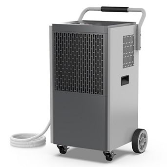 190 pt. 2000 sq.ft. Bucketless Industrial Dehumidifier in. Blacks for Garage, with Drain Hose