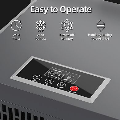 190 pt. 2000 sq.ft. Bucketless Industrial Dehumidifier in. Blacks for Garage, with Drain Hose