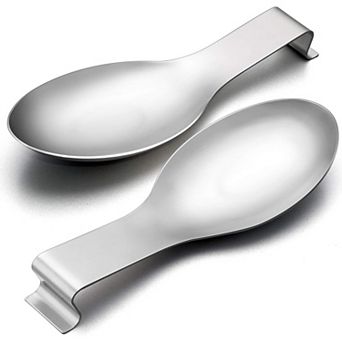 2 Spoon Rest, Stainless Spoon Ladle Holder for Kitchen Stove Top, Dishwasher Safe