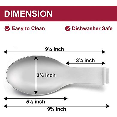 2 Spoon Rest, Stainless Spoon Ladle Holder for Kitchen Stove Top, Dishwasher Safe