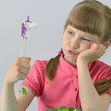 Unicorn Chopsticks, Reusable Beginner Chopsticks with Interactive Design, Fun Gift