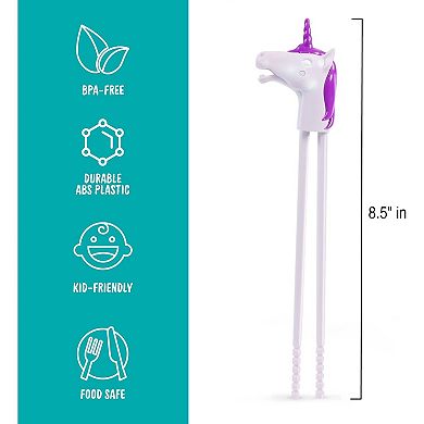 Unicorn Chopsticks, Reusable Beginner Chopsticks with Interactive Design, Fun Gift