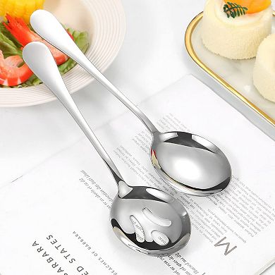 8 Pcs Stainless Serving Set, Polished Serving Set for Buffet Parties Home, Dishwasher Safe