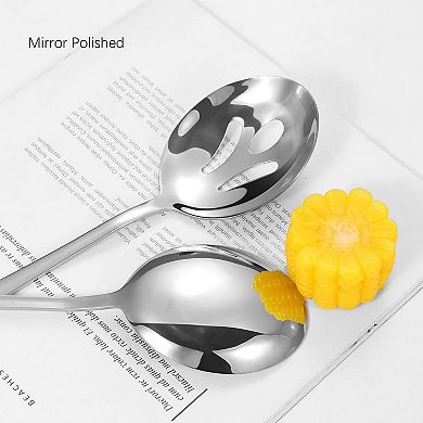 8 Pcs Stainless Serving Set, Polished Serving Set for Buffet Parties Home, Dishwasher Safe