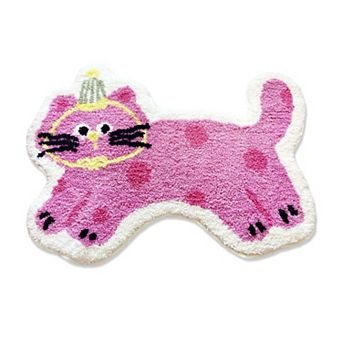 Soft Pink Cat Bathroom Mat: Non-Slip, Quick Dry, Machine Washable, Absorbent, Plush, Home Decor