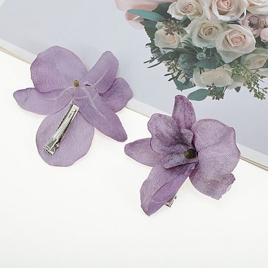 Wind Butterfly Flowers Hair Clip 2 Pcs