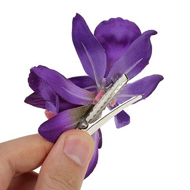 Simulation Phalaenopsis Double Flowers Hair Clip 2 Pcs
