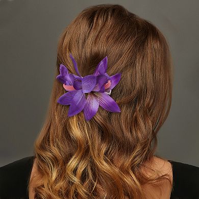 Simulation Phalaenopsis Double Flowers Hair Clip 2 Pcs