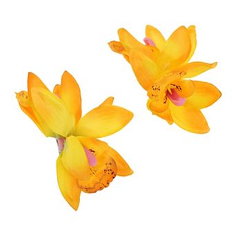 Simulation Phalaenopsis Double Flowers Hair Clip 2 pc