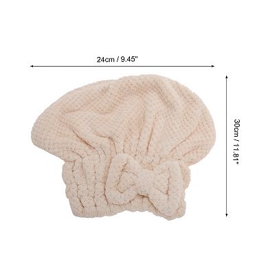 1 Pc Water-absorbent Bow Hair Towel for Bathroom and Hotel Use
