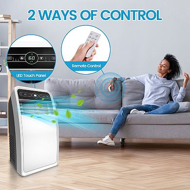 4,000 (DOE) BTU Portable Air Conditioner Cools 200 sq. ft. with Dehumidifier and Remote in White