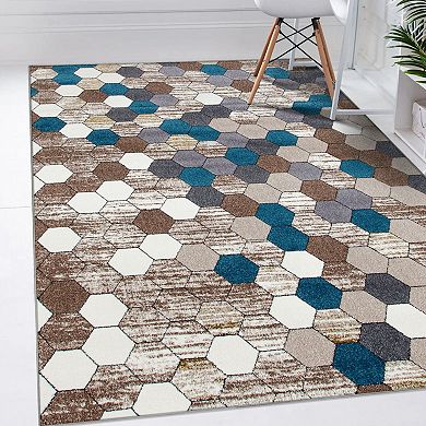 Luxe Weavers Modern Geometric Indoor Area Rug