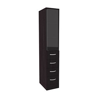 Magna Linen Cabinet, Three Shelves, Four Drawers