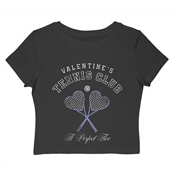 Juniors' Valentine's Tennis Club Cropped Graphic Tee