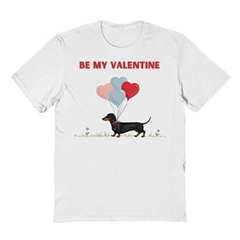 Men's Be My Valentine Wiener Dog Graphic Tee