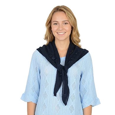 Womens Knitted Wool Triangle Scarf Soft Lightweight Layering Shawl