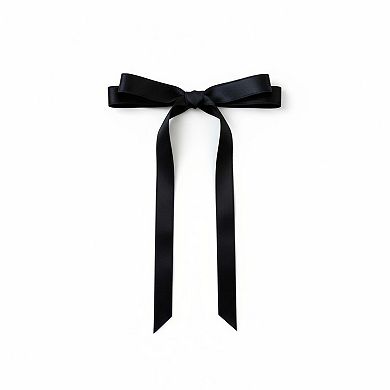 2pcs per Set Long Ribbon Bow Hair Clip with Sleek Streamer Tails and Elegant Minimalist Design