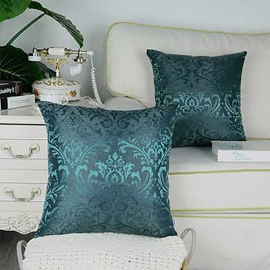 2-Piece Damask Throw Pillow Covers