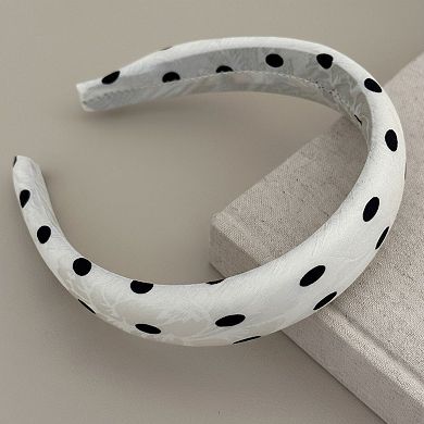 2pcs Polka Dot Padded Headband with Smooth Fabric Finish and Retro Style