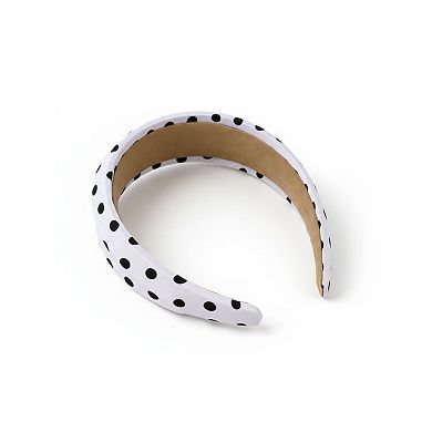 2pcs Polka Dot Padded Headband with Smooth Fabric Finish and Retro Style