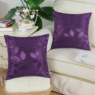 2-Piece Shiny Leaves Throw Pillow Covers