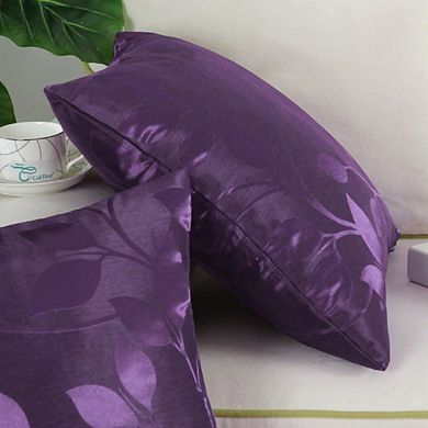 2-Piece Shiny Leaves Throw Pillow Covers