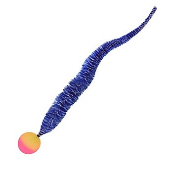 Interactive Bouncy Ball with Tail for Cat Fuzzy Worm Fetch Toy for Bored Indoor Cats and Kitties