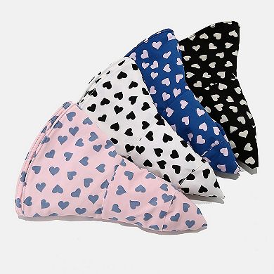 Womens Wide Brim Sun Hat with Heart Print Lightweight Packable Design