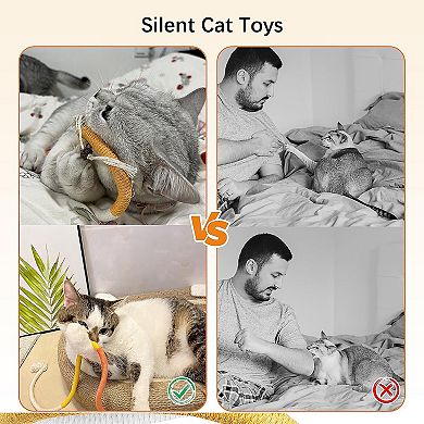Cat Chew Cotton Rope, Interactive Cat Chew Toy for Teeth Cleaning, Silent Cat String Dental Toys