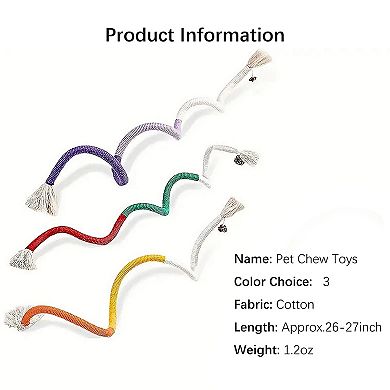 Cat Chew Cotton Rope, Interactive Cat Chew Toy for Teeth Cleaning, Silent Cat String Dental Toys