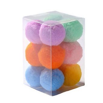 12 pc Interactive Cat Silent Fuzzy Ball Fetch Toy for Bored Indoor Cats and Kitties