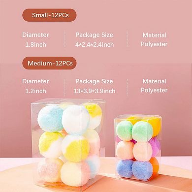 12PCs Interactive Cat Silent Fuzzy Ball Fetch Toy for Bored Indoor Cats and Kitties