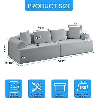 104" Sectional Couches for Living Room