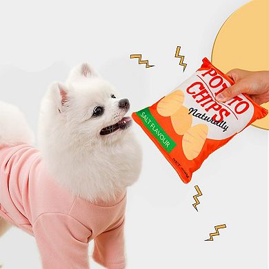 Interactive Dog Simulation Potato Chips Plush Squeaky Toys for Pet Training, Puppy Chewing