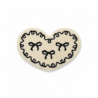Heart Shaped Decorative Floor Mat Soft Plush Accent with Non Slip Backing
