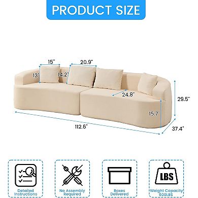 112" Sectional Couches for Living Room