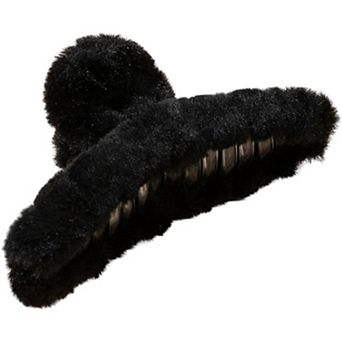 Faux Fur Hair Claw Clip with Plush Texture and Secure Spring Hold