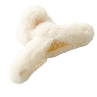 Faux Fur Hair Claw Clip with Plush Texture and Secure Spring Hold