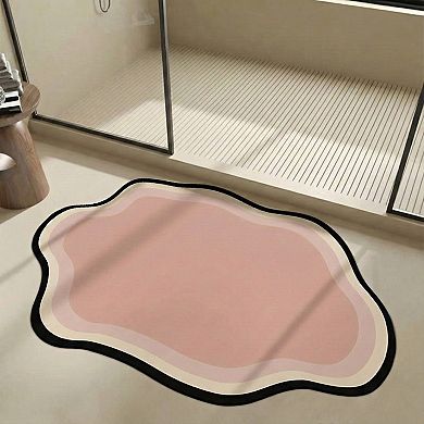 Irregular Shaped Decorative Table Placemat with Layered Abstract Border Design