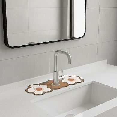 Floral Faucet Mat Sink Splash Guard for Kitchen and Bathroom 4 Pack