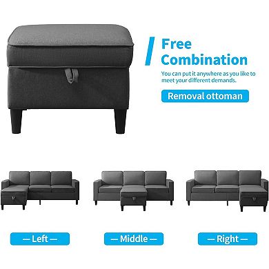 3PCS Convertible Sofa Set