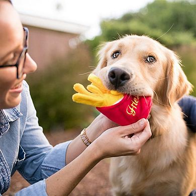 Interactive Dog Simulation Fast Food Themed Plush Squeaky Toys for Pet Training, Puppy Chewing