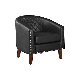 Barrel Chair With Diamond Grid Backrest