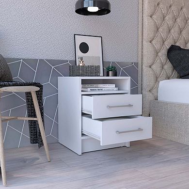 Leyva Nightstand, Two Drawers, Superior Top