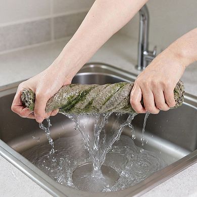 4-PC Botanical Pattern Plush Hand Towels Set Soft Absorbent Textured Fabric for Kitchen Bathroom