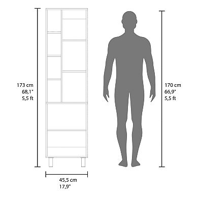 DEPOT E-SHOP Nicut Storage Cabinet, 2 Doors, 8 Shelves, 4 Legs